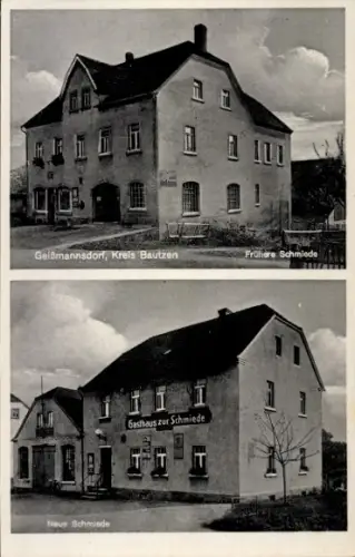 Ak Geißmannsdorf Bischofswerda in Sachsen, Frühere Schmiede, Gasthaus zur Schmiede