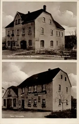 Ak Geissmannsdorf Geißmannsdorf Bischofswerda in Sachsen, Frühere Schmiede, Gasthaus zur Schmiede