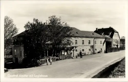 Ak Kloster Saalburg an der Saale Thüringen, Gasthof Kloster mit Logiehaus, Inh. Kurt Köhler