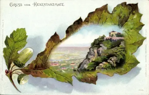 Eichenblatt Litho Hexentanzplatz Thale, Felsen