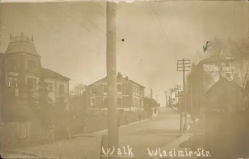 Foto Ak Valka Walk Livland Lettland, Wladimir Straße
