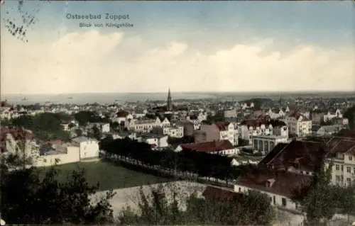 Ak Sopot Gdańsk Zoppot Danzig, Blick von Königshöhe
