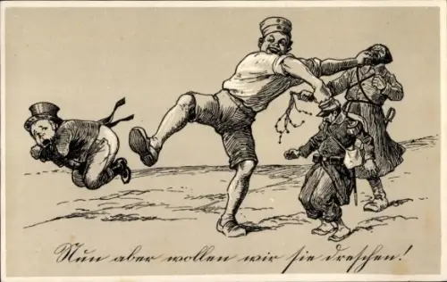 Ak Nun aber wollen wir sie dreschen, England, Russland, Frankreich, Michel, I. WK