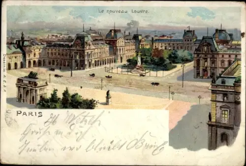 Litho Paris I., Nouveau Louvre