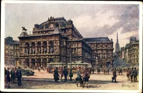 Künstler Ak Kaspar, P., Wien I., Oper, Kärntnerstraße