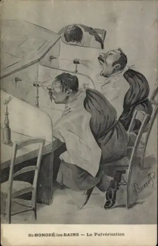 Künstler CPA Saint Honoré les Bains Nièvre, La Pulverisation