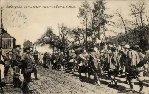 Ak Dun sur Meuse, Gefangene vom toten Mann, Kriegsgefangene 1. WK