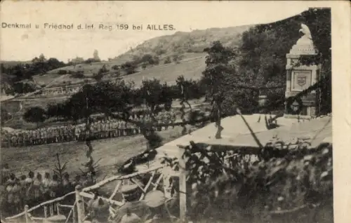 Ak Ailles Chermizy Aisne, Denkmal u. Friedhof d. Inf. Reg. 159