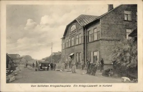 Ak Kurland Lettland, östlicher Kriegsschauplatz, Kriegs-Lazarett