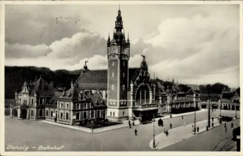 Ak Gdańsk Danzig, Bahnhof