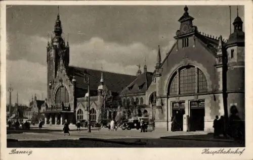 Ak Gdańsk Danzig, Bahnhof