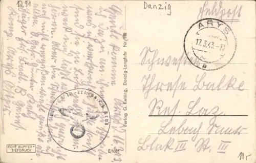Ak Gdańsk Danzig, Bahnhof