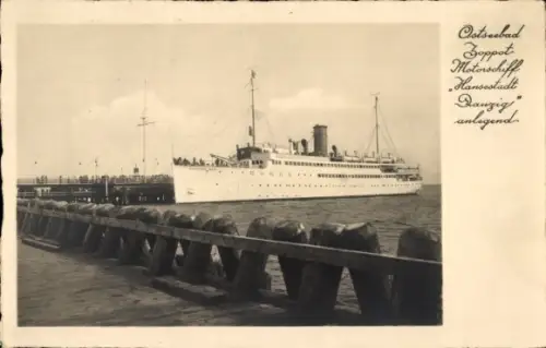 Ak Sopot Gdańsk Zoppot Danzig, Motorschiff Hansestadt Danzig