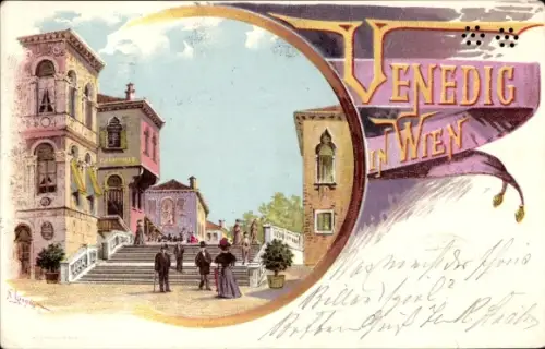 Künstler Ak Wien 2. Leopoldstadt Österreich, Vergnügungspark Venedig, Grünwald