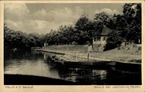 Ak Halle an der Saale, Saale bei Lehmanns Felsen