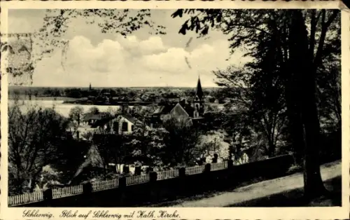 Ak Schleswig an der Schlei,  Kath. Kirche, Blick auf Schleswig