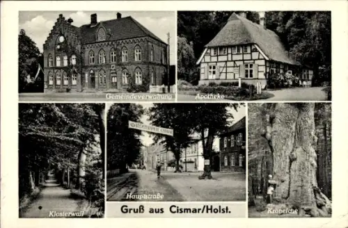 Ak Cismar Grömitz in Ostholstein, Gemeindeverwaltung, Apotheke, Klosterwall, Hauptstraße, Kroneiche