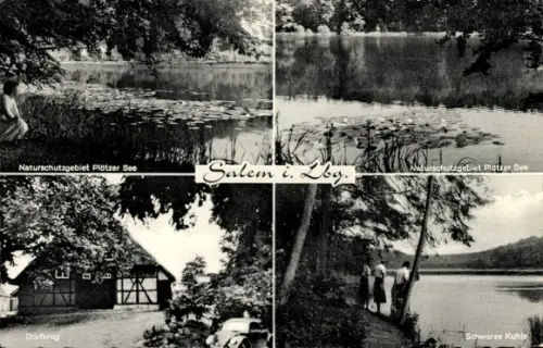 Ak Salem in Lauenburg, Zum Dorfkrug, Bes. Ella Böttcher, Plötzer See, Schwarze Kuhle