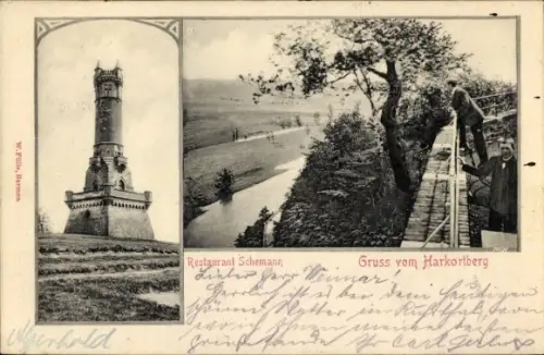 Ak Volmarstein Wetter an der Ruhr, Harkortberg, Restaurant Schemann, Turm, Aussichtssteg, W. Füll