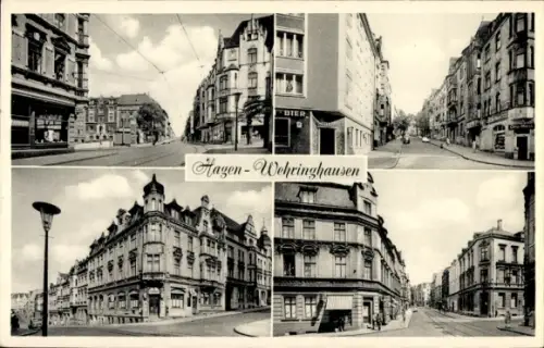 Ak Wehringhausen Hagen in Westfalen, Apotheke, Geschäft Otto Mess, Gasthaus, Straßenansichten