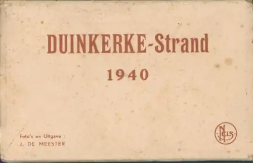 10 Ak im Umschlag Duinkerke-Strand 1940, von J. De Meester