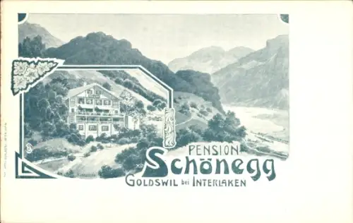 Ak Goldswil Ringgenberg Kanton Bern, Pension Schönegg, Panorama