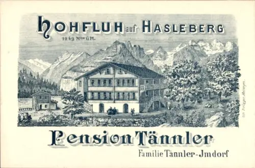 Litho Hohfluh Hasliberg Kt. Bern Schweiz, Pension Tännler, Familie Tännler-Imdorf