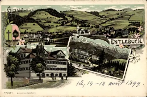 Litho  Entlebuch Kanton Luzern, Gesamtansicht, Teilansichten, Gasthaus