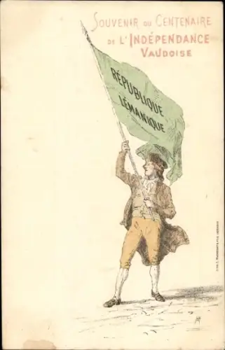 CPA Centenaire de l'Independance Vaudoise, Republique Lemanique