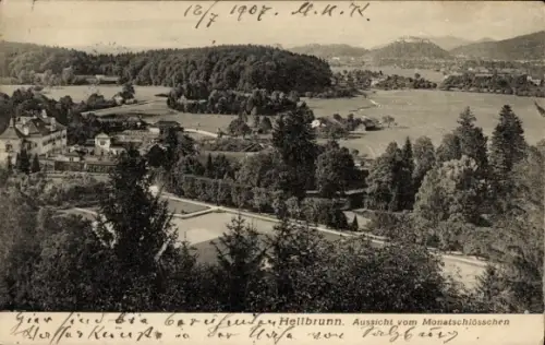 Ak Salzburg in Österreich, Lustschloss Hellbrunn, Aussicht vom Monatsschlösschen