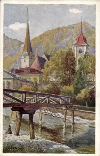 Künstler Ak Bad Ischl in Oberösterreich, Traunkai