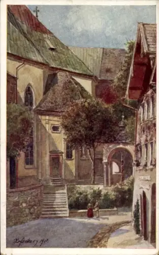 Künstler Ak St. Wolfgang am Wolfgangsee Oberösterreich, Marktplatz