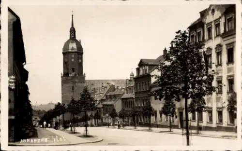 Ak Góra Świętej Anny Sankt Annaberg Oberschlesien, ANNABERG S., Straßenansicht, Kirchturm