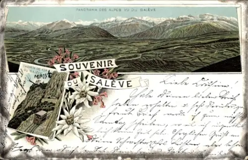 Litho Salève Haute Savoie, Alpenpanorama, Bergbahn