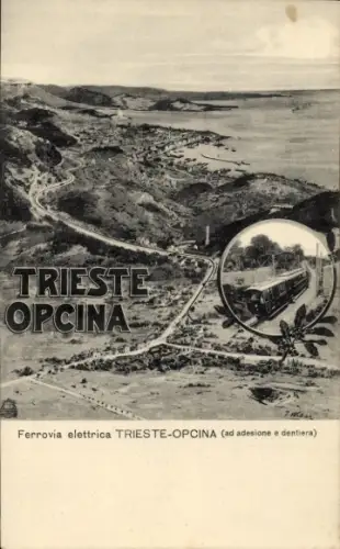Ak Triest Trieste Friuli Venezia Giulia, Elektrische Zahnradbahn Trieste - Opcina, Adhäsionsbahn