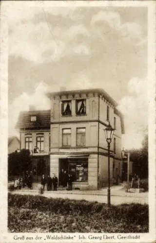 Ak Geesthacht an der Elbe, Waldschänke, Inh. Georg Ebert, Geschäftshaus, Reklame Persil
