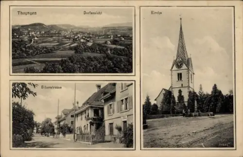 Ak Thayngen Kanton Schaffhausen, Dorfansicht, Kirche, Biberstraße