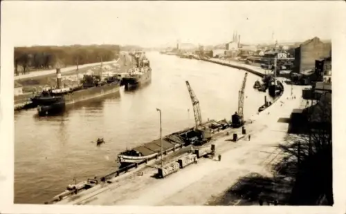Foto Ak Nowy Port Neufahrwasser Gdańsk Danzig, Kanalpartie