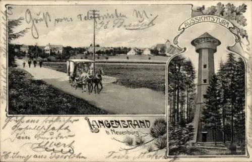 Ak Langenbrand Schömberg im Schwarzwald Württemberg, Aussichtsturm