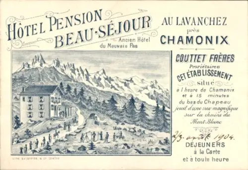 Ak Chamonix Mont Blanc Haute Savoie, Hotel Pension Beau-Séjour