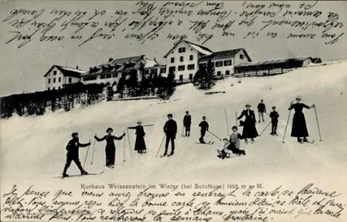 Ak Solothurn Stadt Schweiz, Kurhaus Weissenstein im Winter