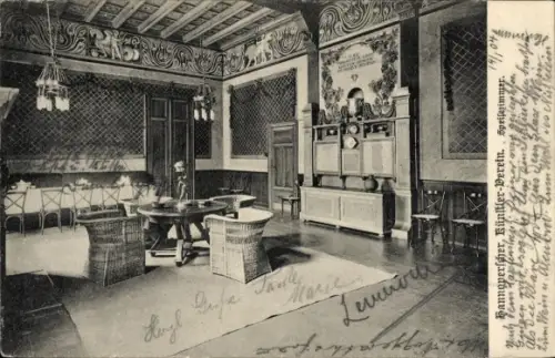 Ak Hannover, Künstlerverein, Spielezimmer, Kamin