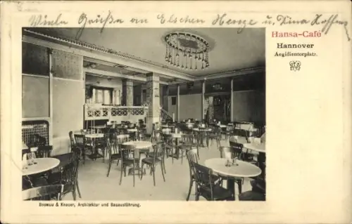 Ak Hannover, Blick ins Hansa Café, Aegidientorplatz
