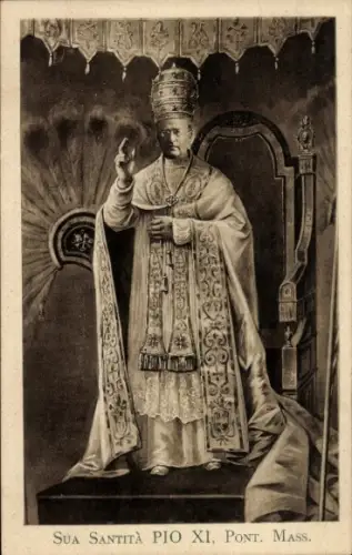 Ak Vatikan Rom Lazio, Papst Pius XI. im Ornat