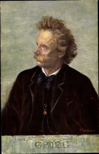 Künstler Ak Eichhorn, Komponist und Pianist Edvard Grieg, Portrait