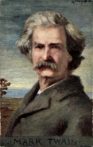 Künstler Ak Schriftsteller Mark Twain, Portrait