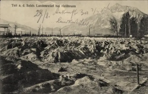 Ak Hellbrunn bei Salzburg in Österreich, Teil vom Landesrelief