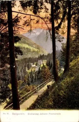 Ak Bad Gastein Badgastein in Salzburg, Erzherzog Johann Promenade
