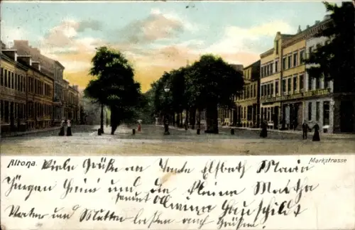 Ak Hamburg Altona, Blick in die Marktstraße, Straßenansicht
