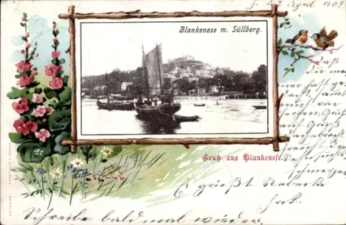 Litho Hamburg Altona Blankenese mit Süllberg